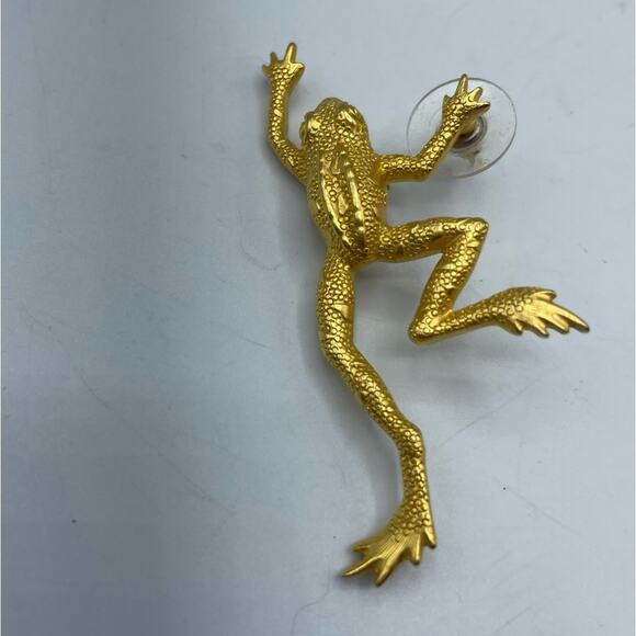 Vintage JJ Jonette Gold Tone Frog Pin Brooch 90s - Picture 1 of 5